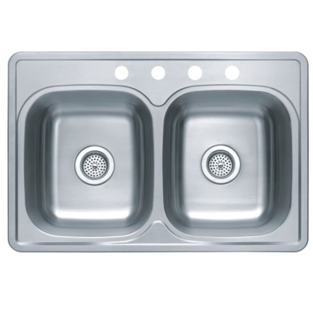 33x22 8" Deep Double Bowl Satin Stainless Steel Sink 33x22 8" Deep Double Bowl Satin Stainless Steel Sink