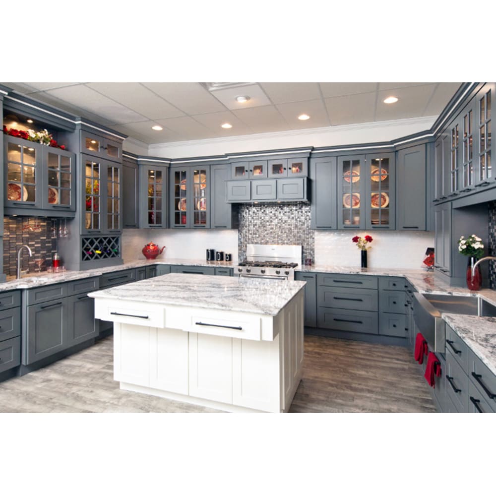 Faircrest Platinum Shaker Kitchen Room Scene Faircrest Platinum Shaker Kitchen Room Scene