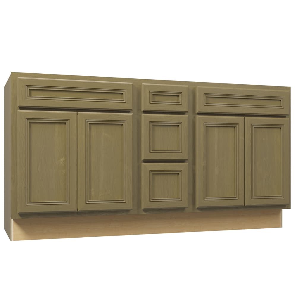 Smart Pacific Silvergrass Shaker 60" Double Bowl Vanity Base | Home Outlet