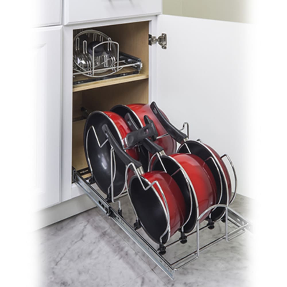 Convenient way to keep cookware organized and access just what you need. Fits 15" base cabinet 5049049 Pullout Cookware Oraganizer