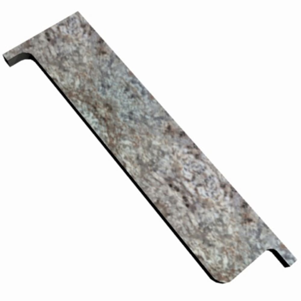 End splash kits are used to finish a countertop that butts into a wall. The end splash is a separate back splash that fits between end of 50160109 Bianco Romano Side Splash for laminate countertop