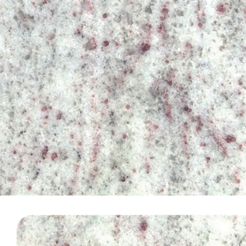 Beveled front edge, polished to a brilliant gloss. Durable and easy to clean. 72" x 25" x 3/4" countertop slab. 5036102 72 White Palmas Real Granite Kitchen Counter top