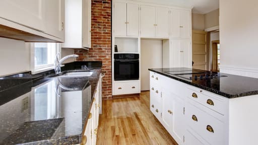 White Cabinets Black Counter