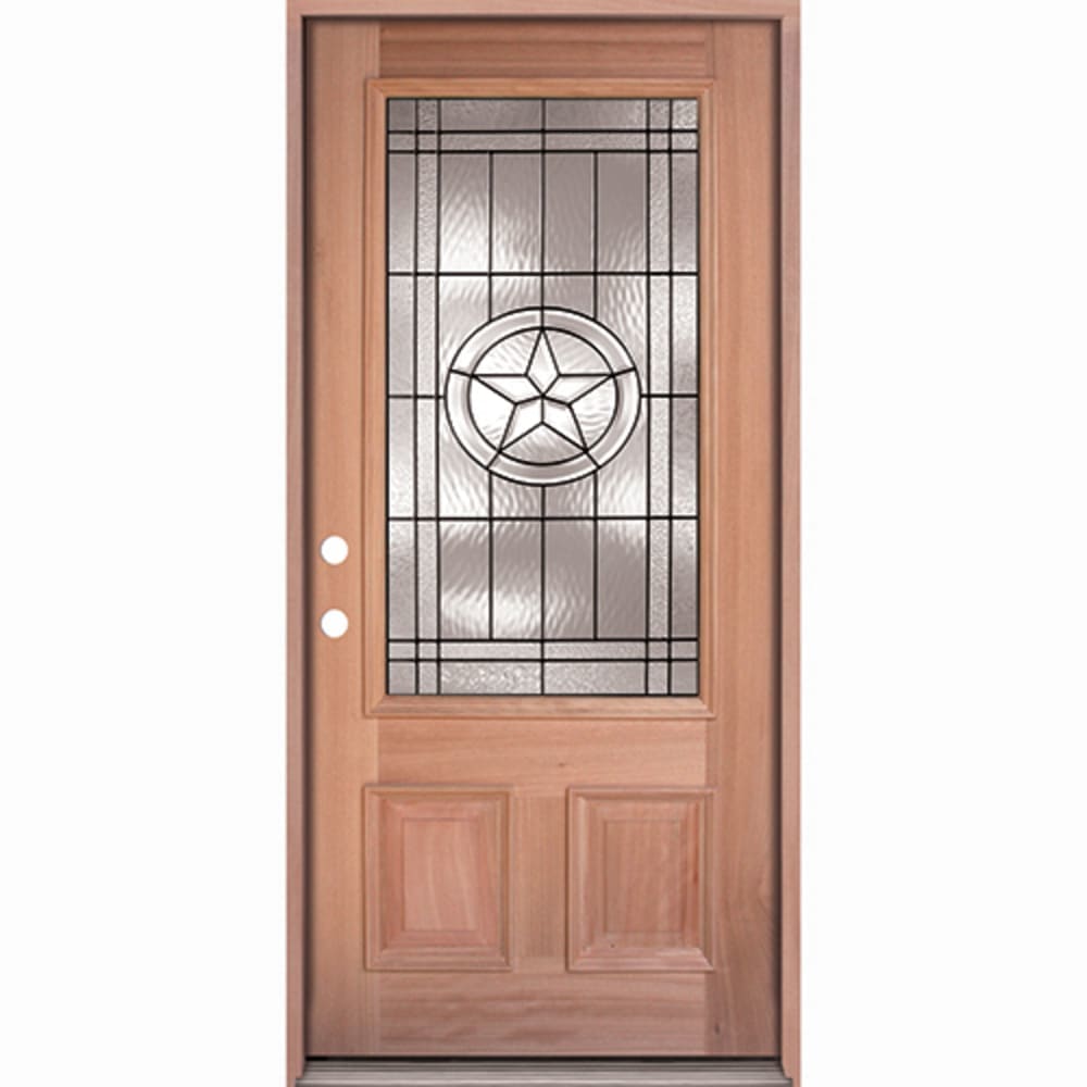22 x 48 Insulated Glass Insert And Decorative Patina Black Texas Star Caming Pattern Right Hand Ready to install 4526173 Doors, Door Units Exterior