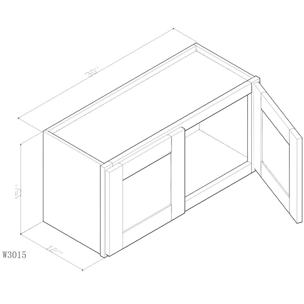 Cabinet White Shaker W3015 Cabinet White Shaker W3015