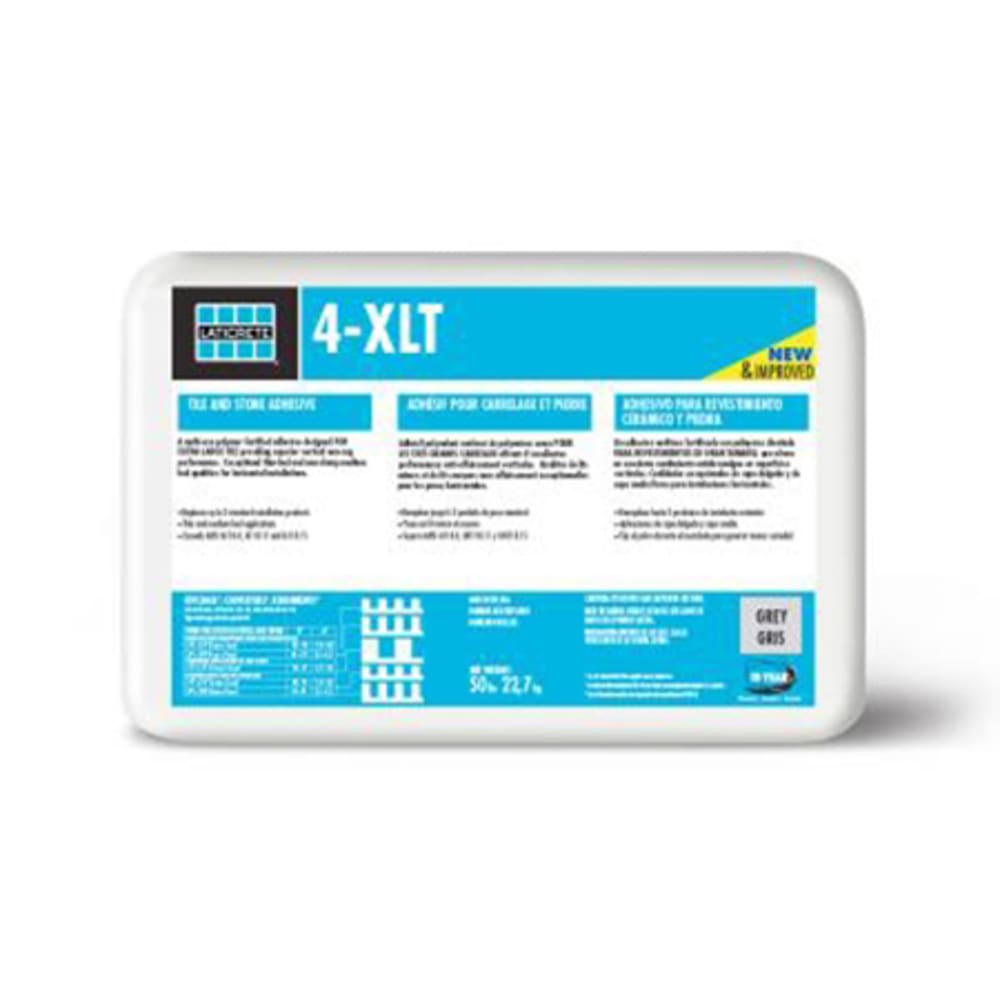 4-XLT is a multi-use, polymer fortified adhesive mortar. 4-XLT offers tremendous utility including non-sag wall installations, large heavy 5552922 Laticrete Extra Large Tile Mortar