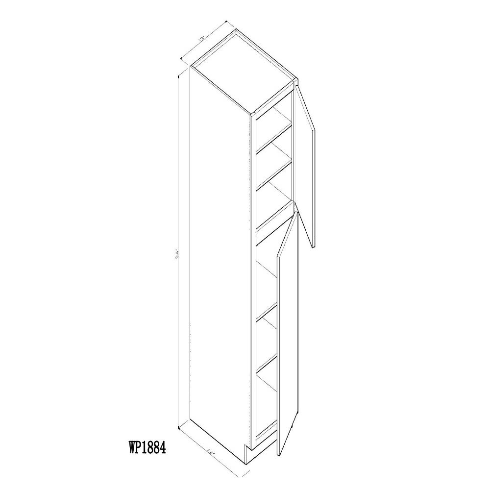 GHI Nantucket Linen White 18" x 84" x 24" Pantry Home Outlet
