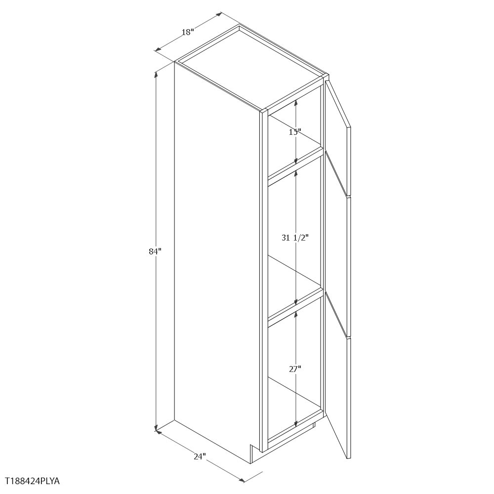 Unfinished Oak 18 Pantry Cabinet Barton S Home