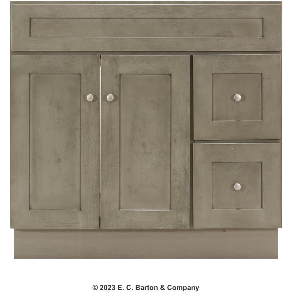 North Timber Driftwood Gray Shaker 36" Vanity Base Home Outlet