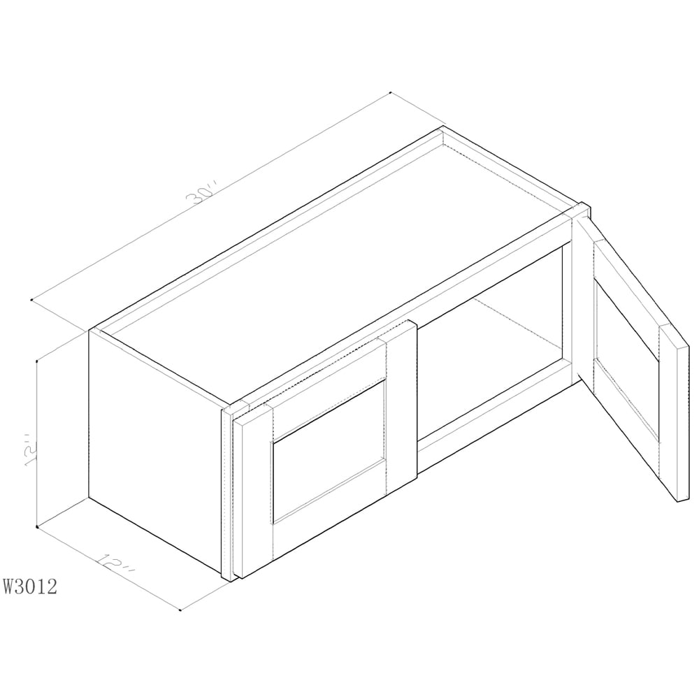 GHI Arcadia Linen White Shaker 30" x 12" Wall Home Outlet