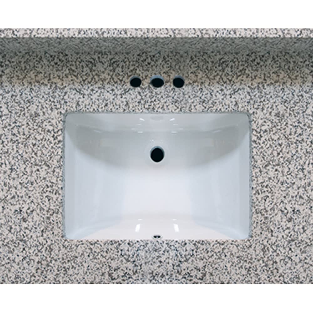 Enjoy the natural beauty and premium quality of natural stone. It's the class and style you deserve! A beautiful accent to any color 5020485 31x22 Pebble Beach Granite Vanity Top with Square Bowl
