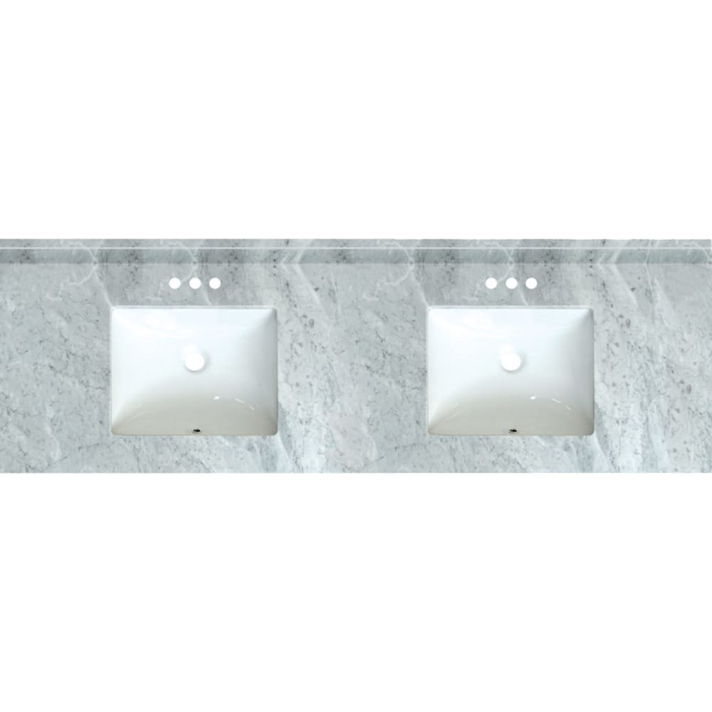 Enjoy the natural beauty and premiun quality of natural stone. It's the class and style you deserve! A beautiful accent to any color 5020727 Carrara Marble 61 x 22 Natural Stone Vanity Top