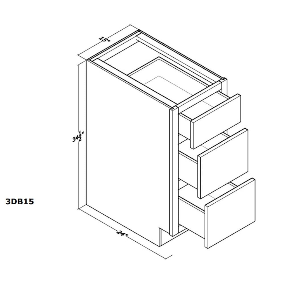 Unfinished Oak 15 Four Drawer Base Cabinet Home Outlet