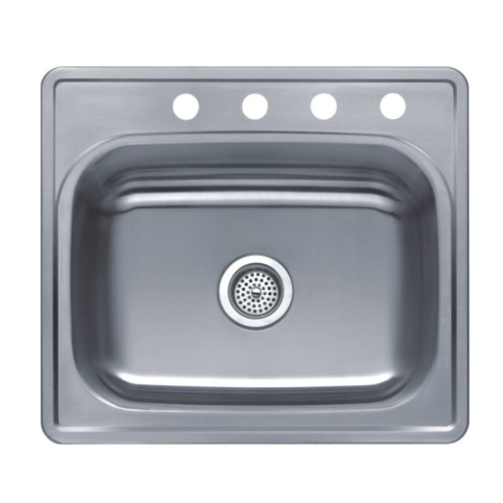 25" x 22" x 8" Deep Single Bowl Satin Stainless Steel Sink