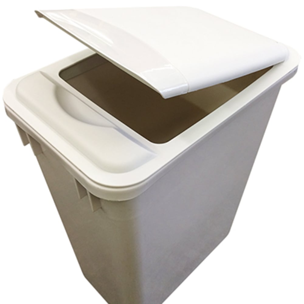 Fits 35 quart waste can and trash bin pullout system, both sold separately. White lid helps designate between waste and recycling. 5049019 Trash Can Lid white lid only
