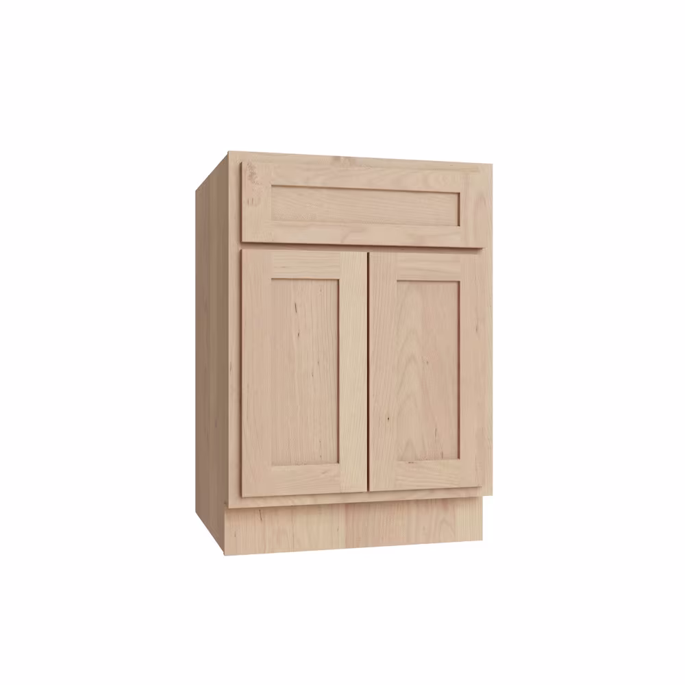KCD Unfinished Birch KD Shaker 24" Base Cabinet