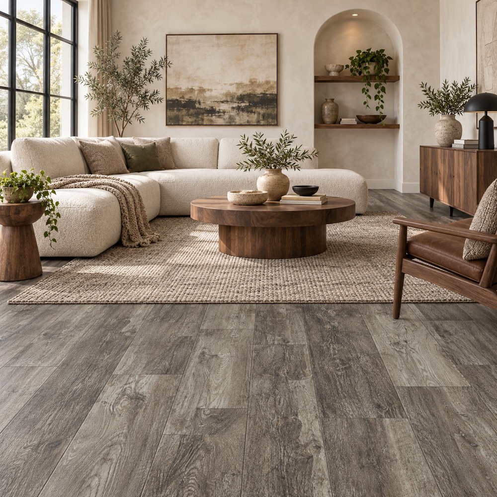 Outset Plus Fireside Oak Waterproof SPC Vinyl Plank Flooring