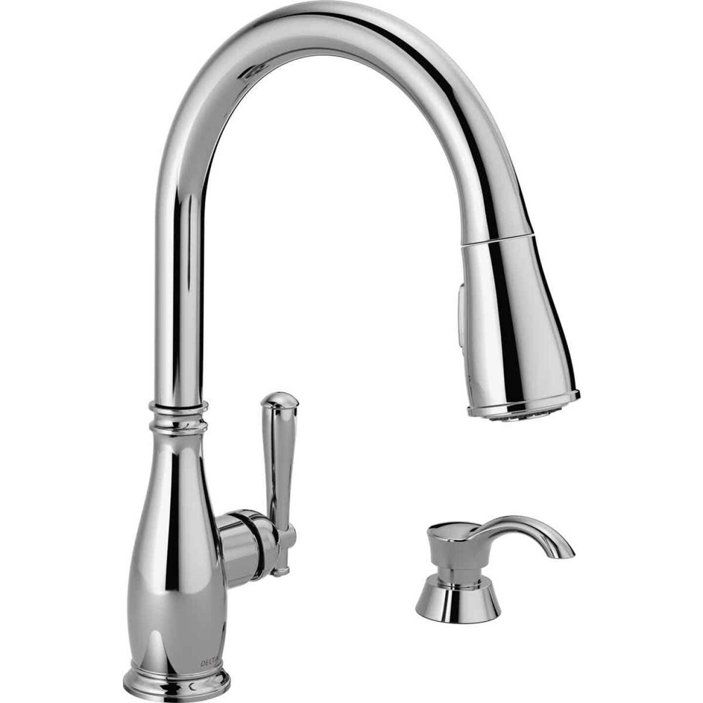 Delta Corwin One Handle Pull-Down Kitchen Faucet with Soap