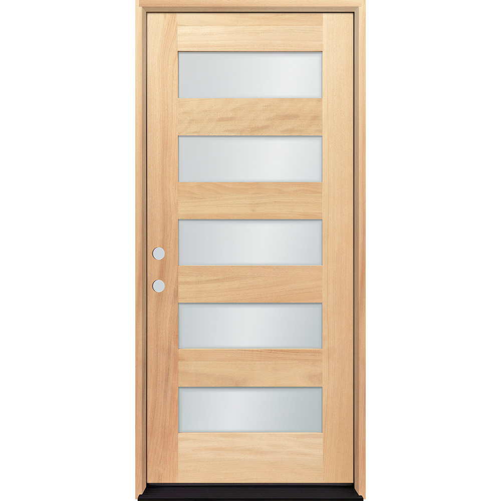 unfinished mahogany 5-lite door