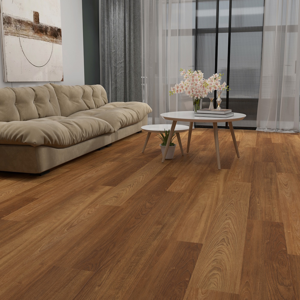Earth Delights 6 mm Brazilian Cherry Vinyl Plank Flooring w/Pad