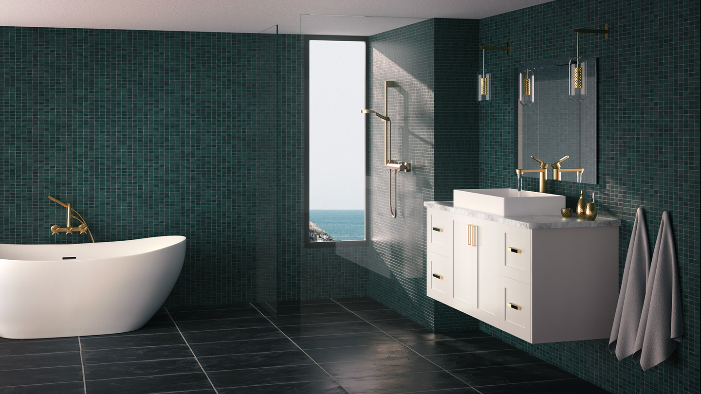 green tile bathroom