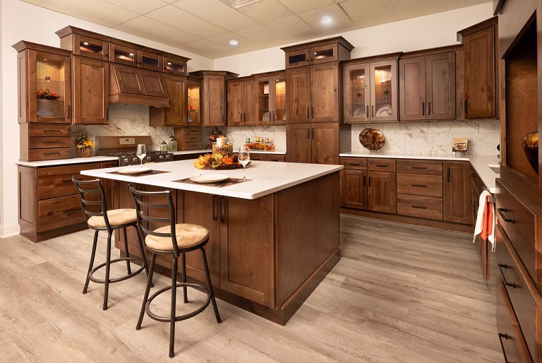 Kitchen featuring Rustic Hickory Faircrest cabinets