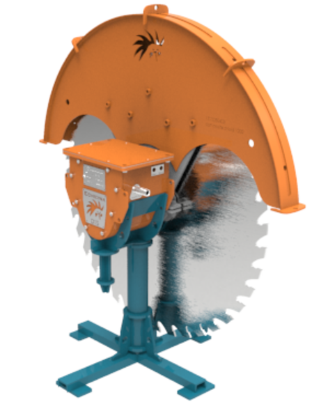 excavator wood saw