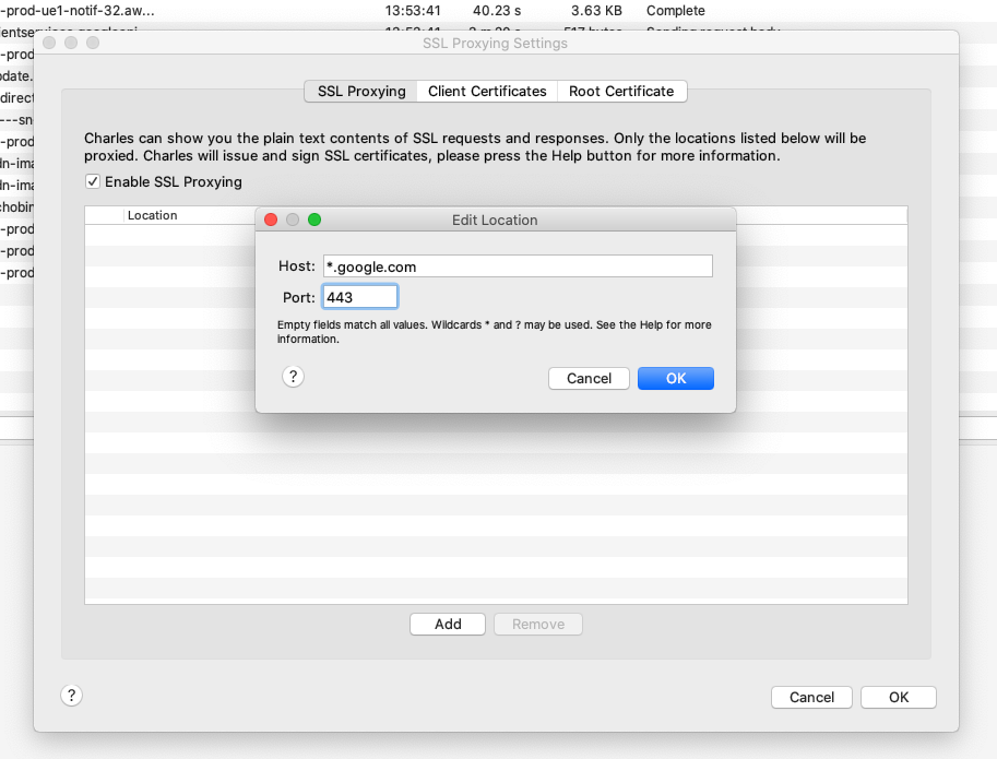 Charles SSL application