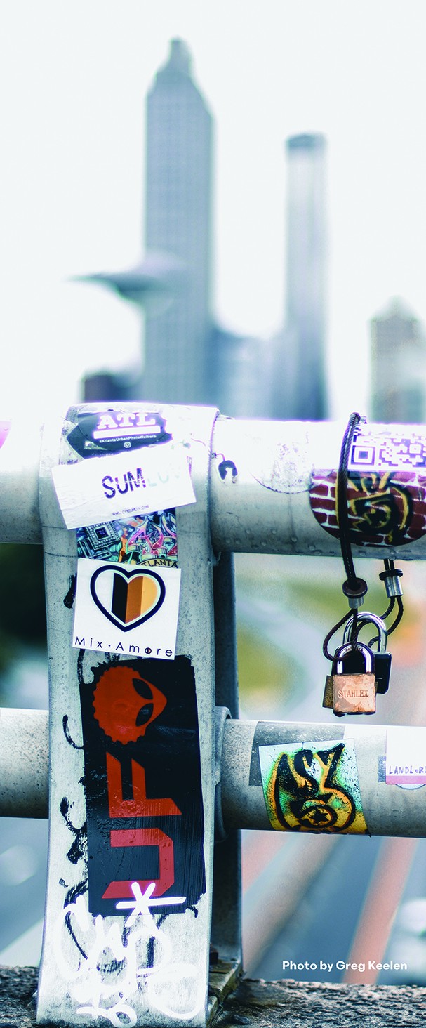 Random stickers on a pole