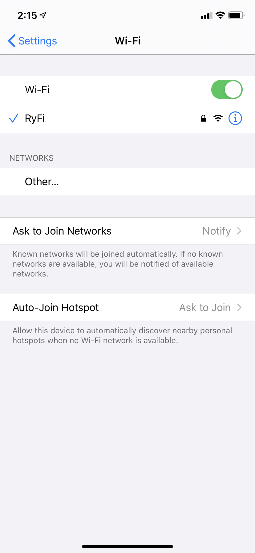Apple MacBook Pro Wi-Fi settings