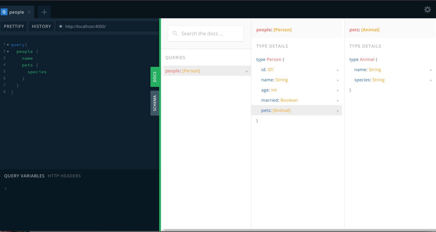 GraphQL playground