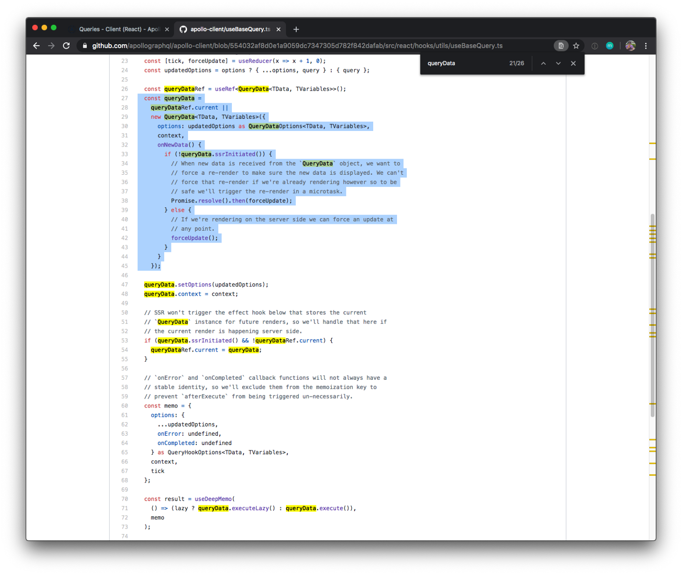 Code on a GitHub repository