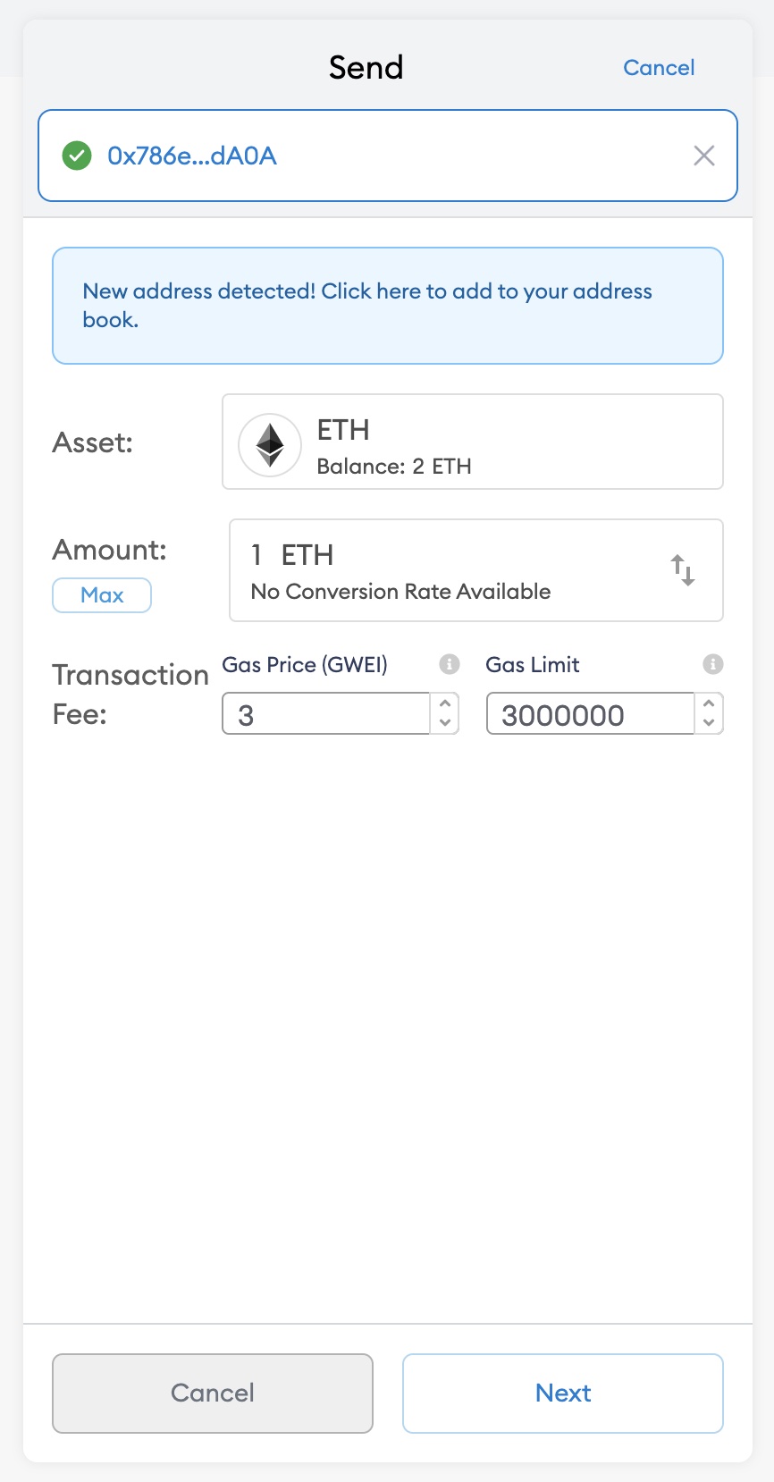 Metamask modal