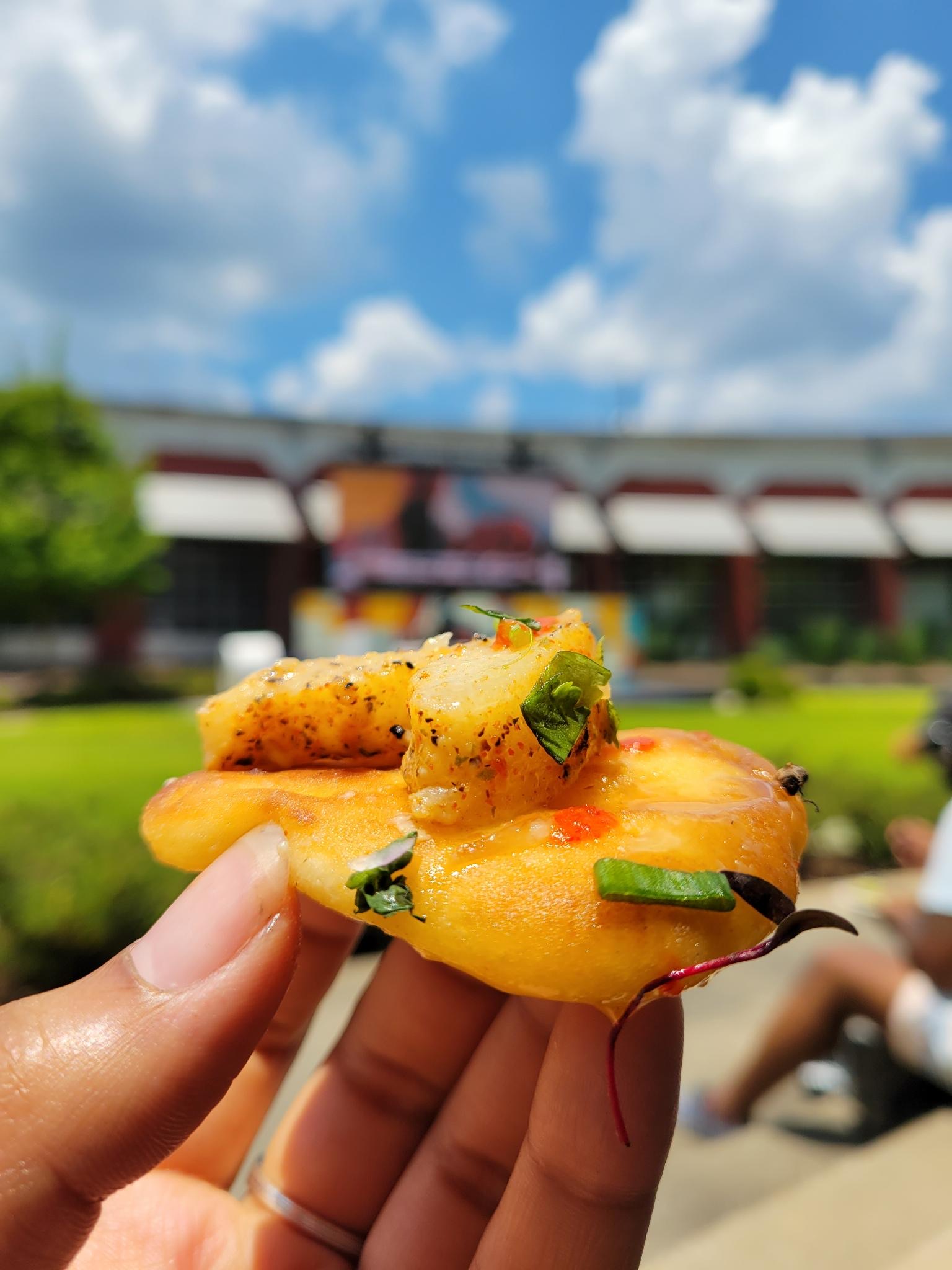 Hand holding food