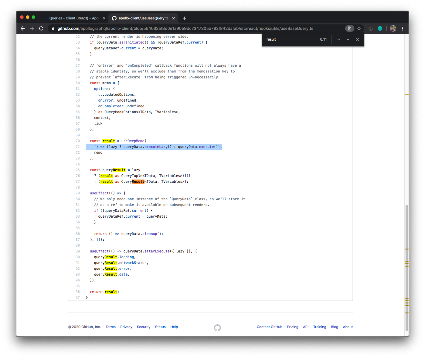 Code on a GitHub repository