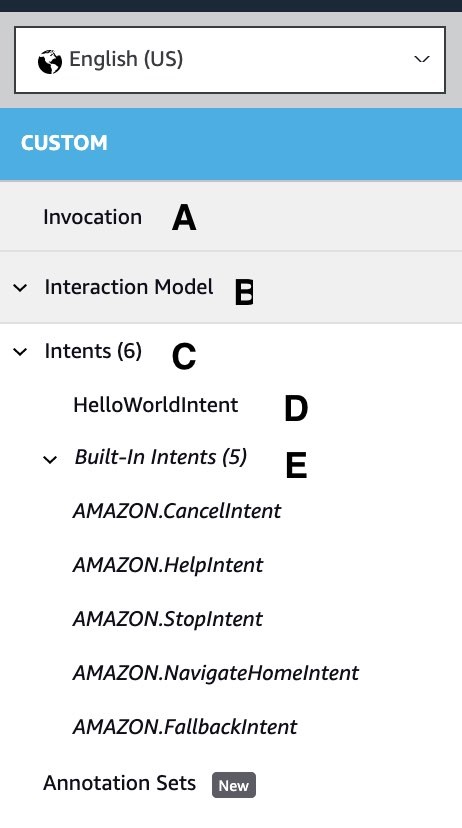 Alexa skills developer console