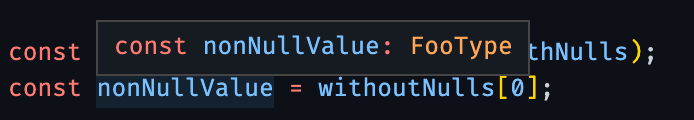 const nonNullValue is now FooType