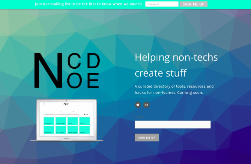 No Code landing page