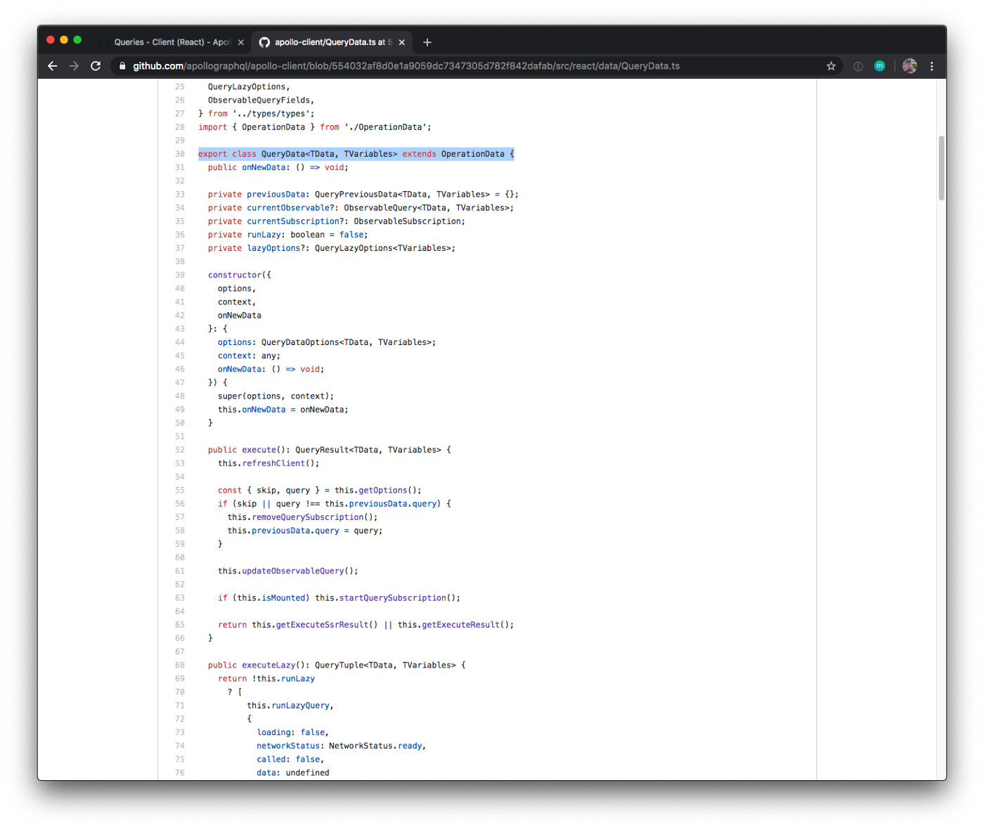 Code on a GitHub repository