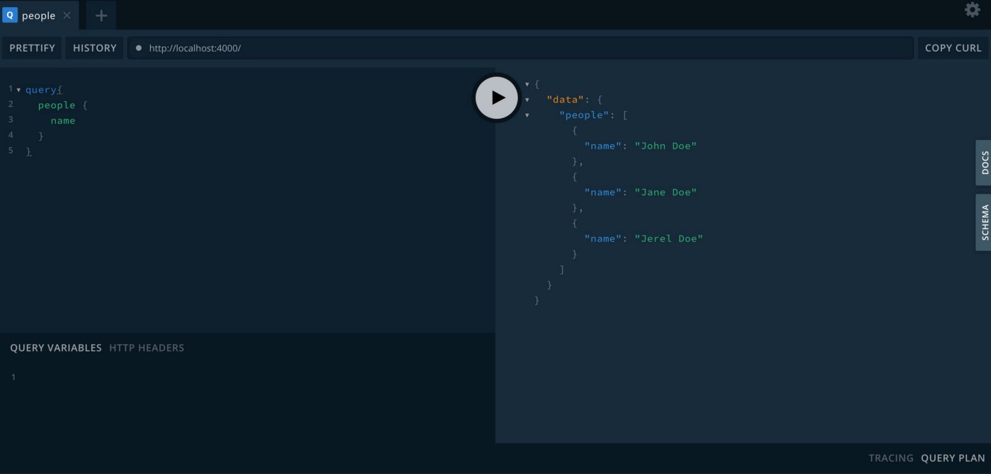 GraphQL playground