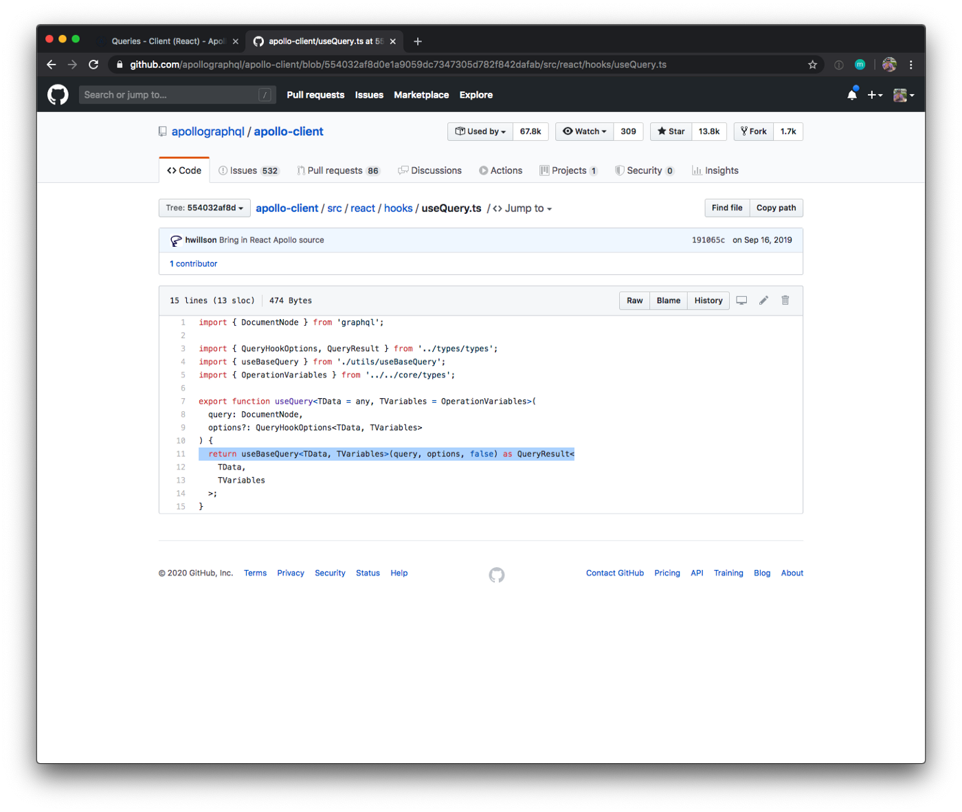 Code on a GitHub repository