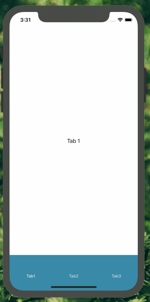 iPhone app with three tabs on the bottom