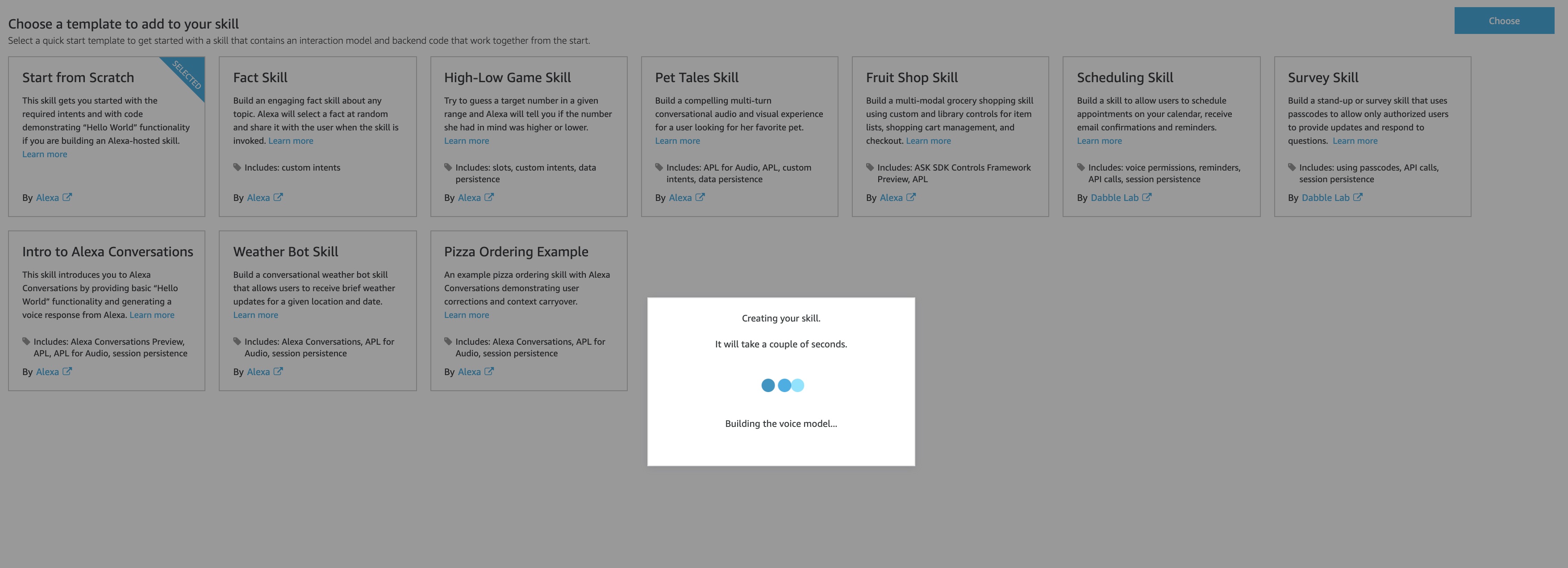 Alexa skills page