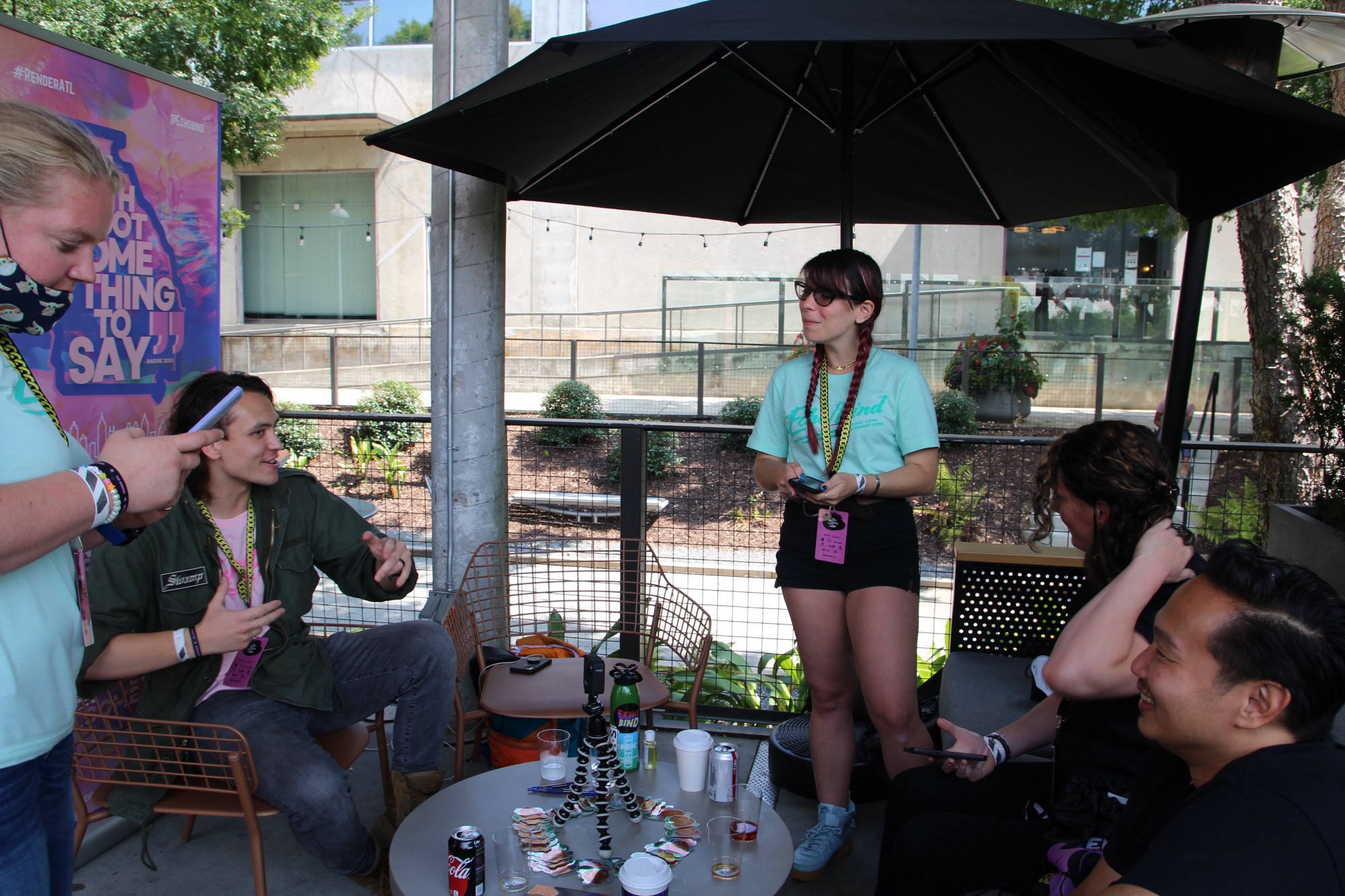 Echobind employees hanging out
