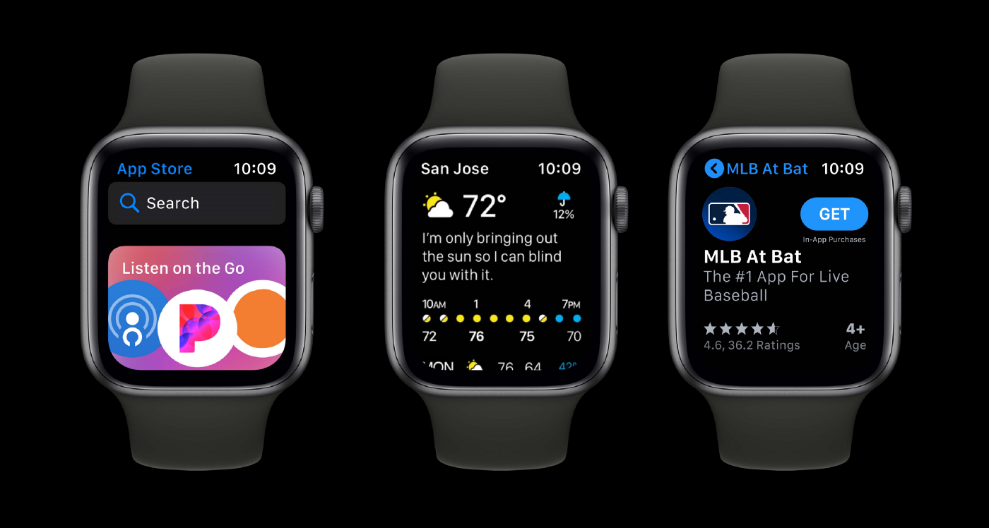 Three Apple watches side-by-side