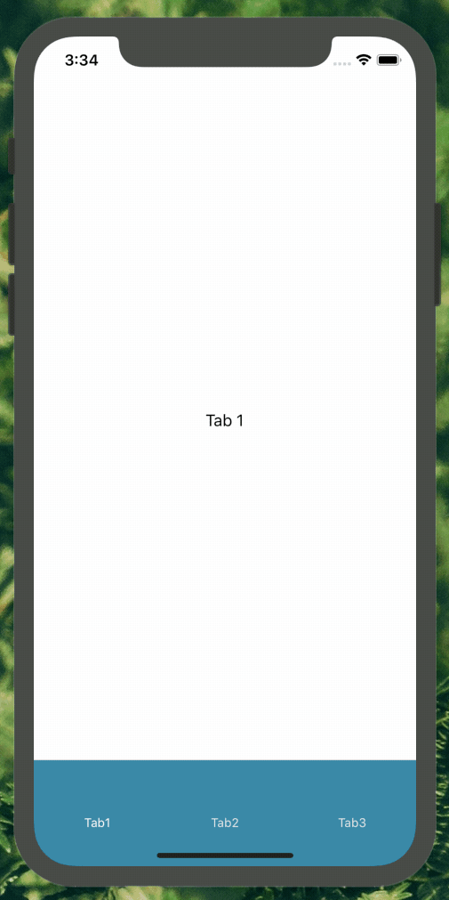 iPhone app with three tabs on the bottom