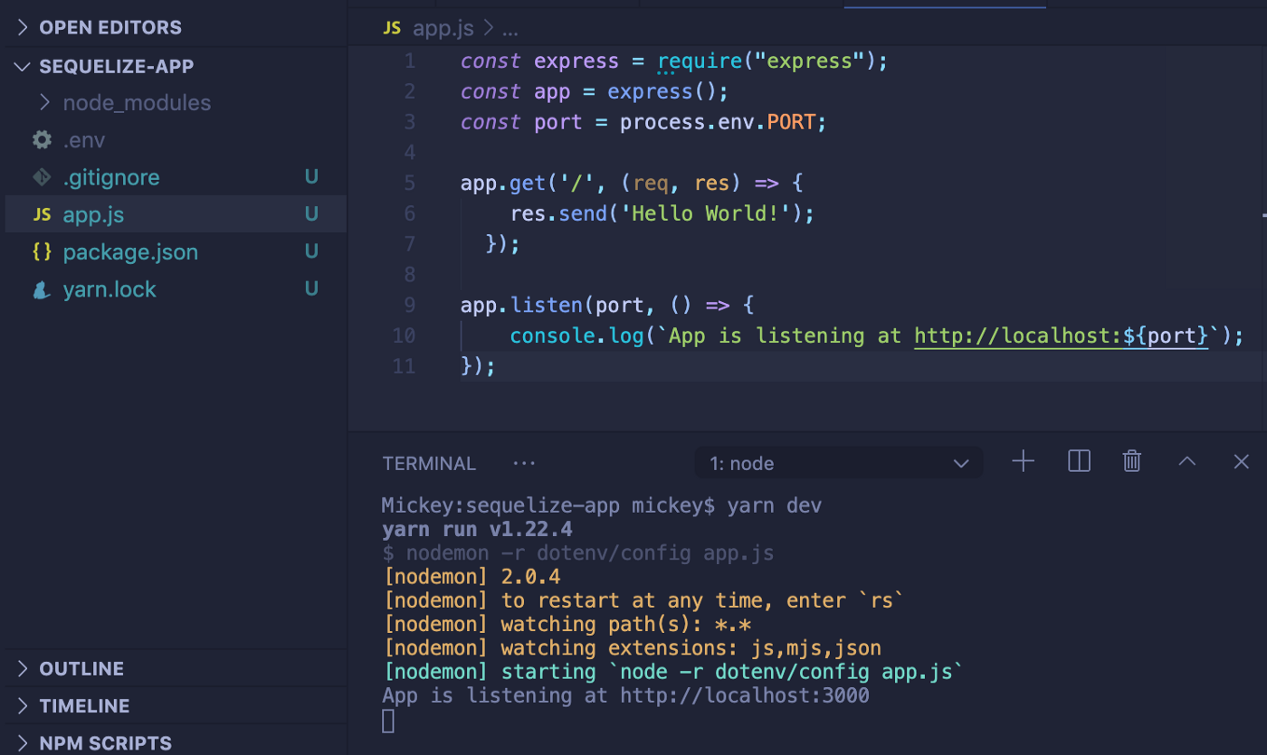 Node js config