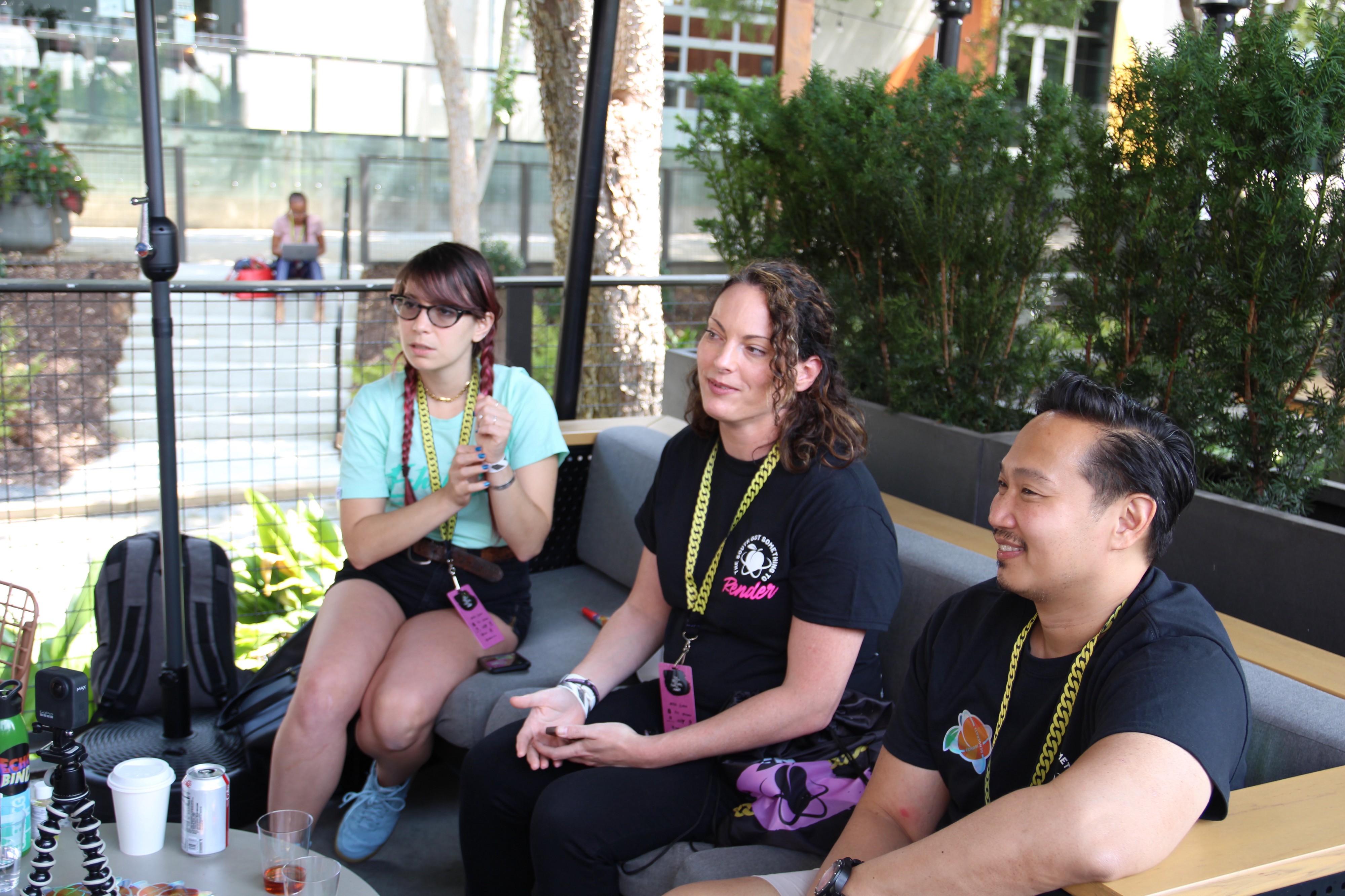 Echobind employees hanging out
