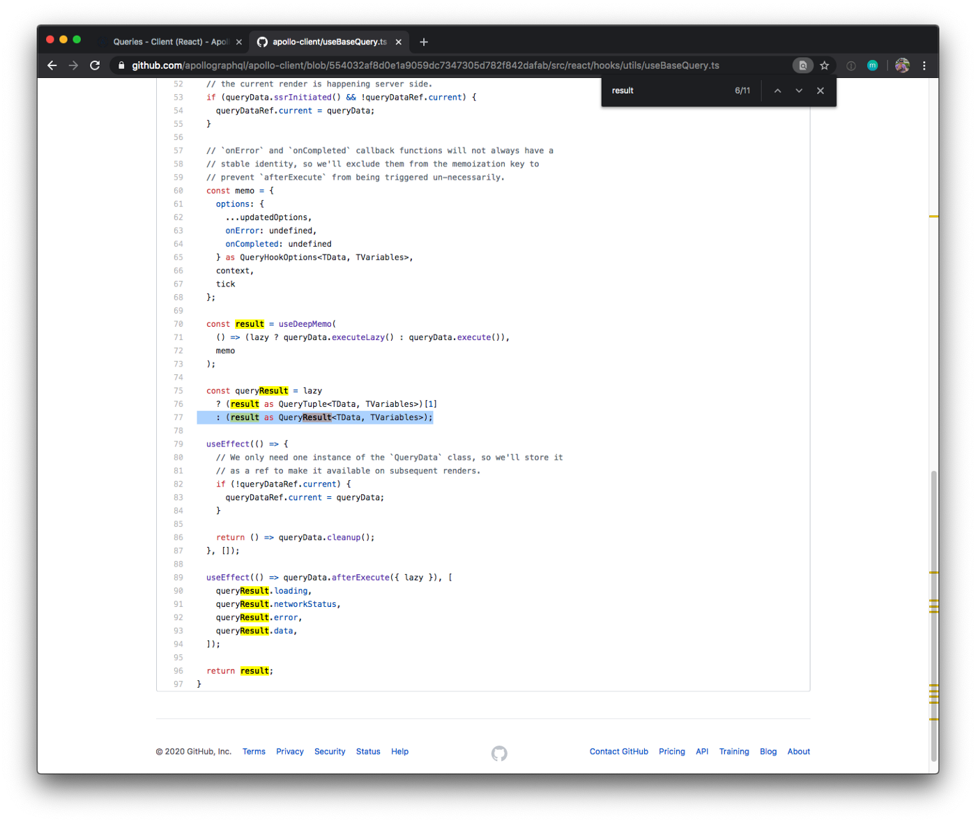Code on a GitHub repository