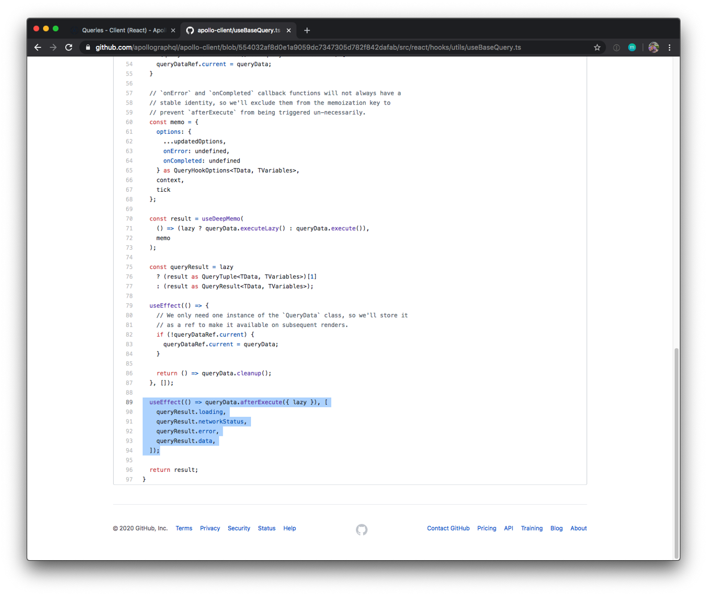 Code on a GitHub repository